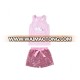 Baby girl pink set sleeveless tank top sequin shorts wholesale children's clothing