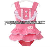 Fashion Kids Girls Pink One Pierce Ruffle Bikini Swimsuit Wholesale Baby Bathing Suit