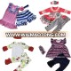 milk silk wholesale kids clothes girls' clothing sets baby 3 pieces outfits shirts tank top ruffles sets christmas outfits