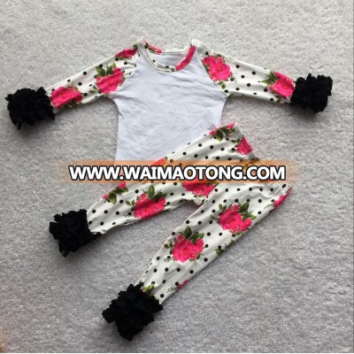 yiwu toddler clothing boutique sets kids fall clothing with headband legging icing outfits toddler outfits for girl outfits